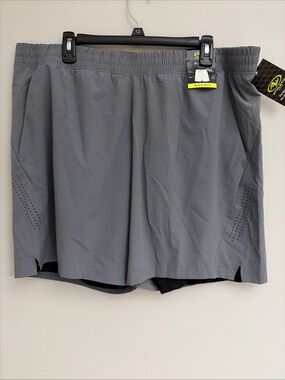 Athletic Works New! Men's Gray Athletic Shorts with Built-In Liner size XL